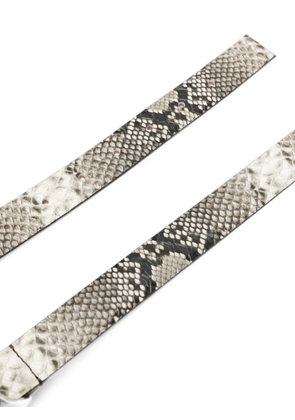 Déhanche snakeskin-effect buckle belt - Grey