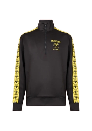Moschino logo-print half-zip sweatshirt - Black