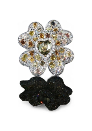 HYT Jewelry diamond flower ring - Silver
