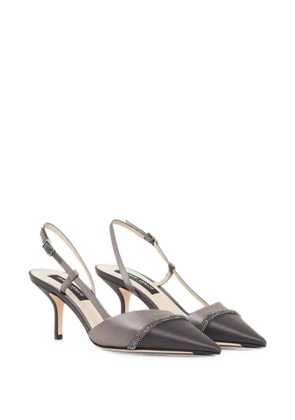 Giorgio Armani crystal-embellished slingback pumps - Grey
