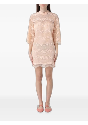 TWINSET lace-panelled shift mini dress - Pink