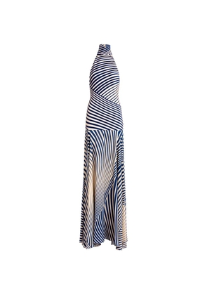 Silvia Tcherassi Leonore striped halterneck maxi dress - Blue