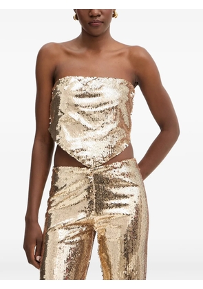 Haveone sequin-embellished strapless top - Gold