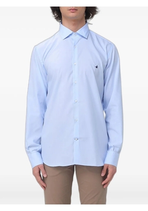 BROOKSFIELD embroidered-logo poplin shirt - Blue