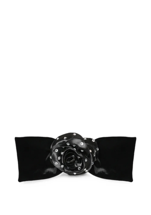 ANOUKI crystal-embellished floral-detail hair clip - Black