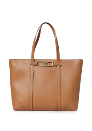 Armani Exchange logo-plaque tote bag - Brown
