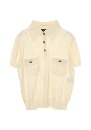 CHANEL Pre-Owned 1986-1988 COCO CUBA logo-button polo shirt - Neutrals
