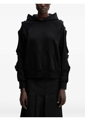 Undercover ruffled-sleeve hoodie - Black