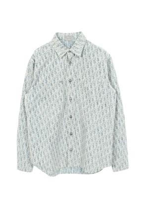 Christian Dior Pre-Owned 2010s Oblique pattern denim shirt - Blue