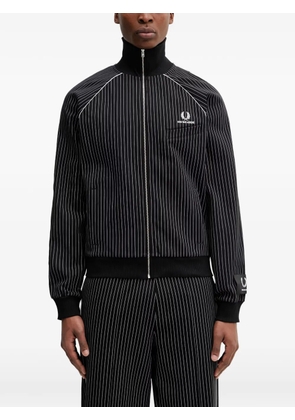 Fred Perry pinstripe-pattern track jacket - Black