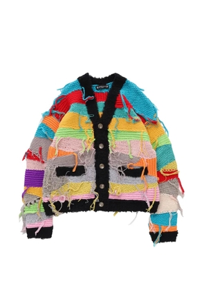 Mastermind Japan patchwork distressed cardigan - Grey