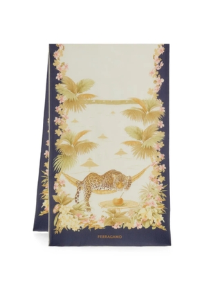 Ferragamo Jungle-print silk scarf - Neutrals