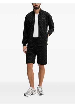 GUESS USA monogram-print zip-up jacket - Black