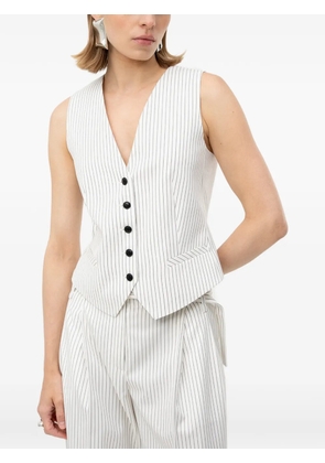 HUGO pinstripe-pattern sleeveless vest - White