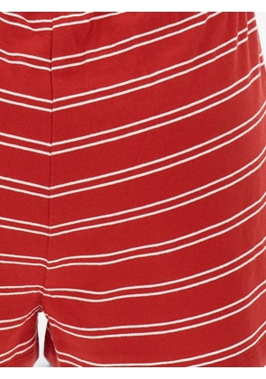 Sporty & Rich striped embroidered-logo shorts