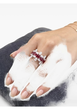 HYT Jewelry ruby and diamond multi-cut band ring - Silver