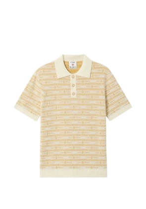 Casablanca logo-print wool polo shirt - Neutrals
