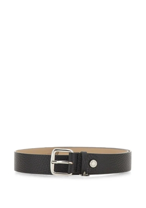 GIANNI CHIARINI logo-charm grained calf leather belt - Black