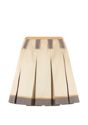 Moschino contrasting-trim pleated short skirt - Neutrals
