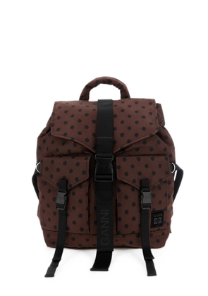 GANNI polka-dot backpack - Brown