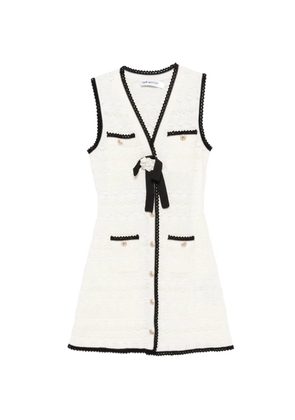 Self-Portrait bow-detail mini dress - White