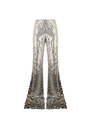 Alberta Ferretti sequin-embellished flared trousers - Silver