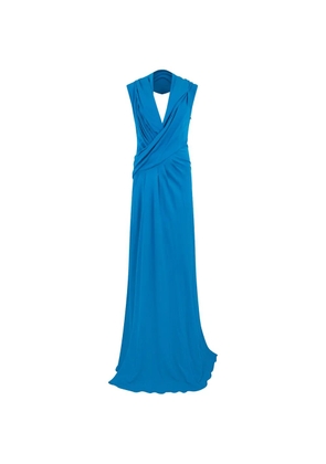 Alberta Ferretti draped open-back maxi gown - Blue