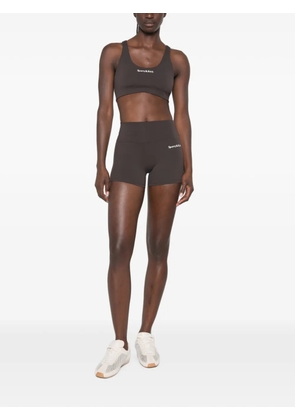 Sporty & Rich logo-print stretch-design shorts - Brown