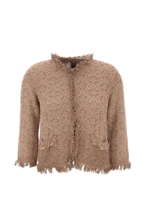 Kangra embroidered fringe-trimmed cardigan - Neutrals