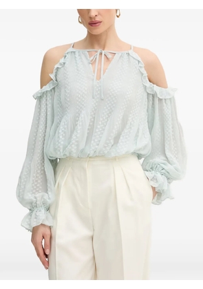 GUESS USA ruffled cold-shoulder blouse - Blue