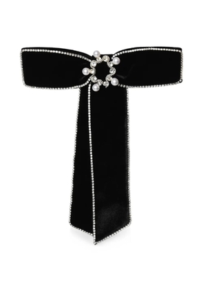ANOUKI crystal-embellished velvet hair clip - Black