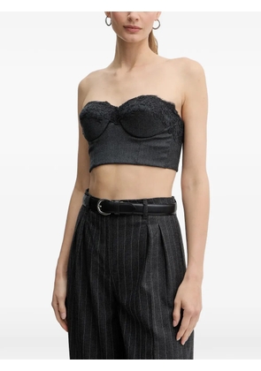 Ermanno Scervino lace-trimmed strapless top - Grey