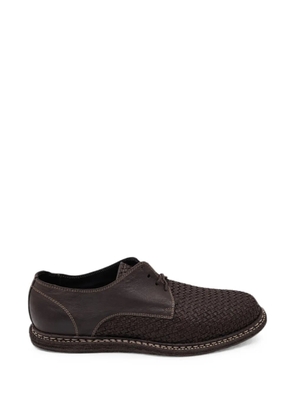 Guidi woven leather derby shoes - Brown