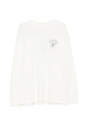 Drôle De Monsieur slogan-print long-sleeves T-shirt - White