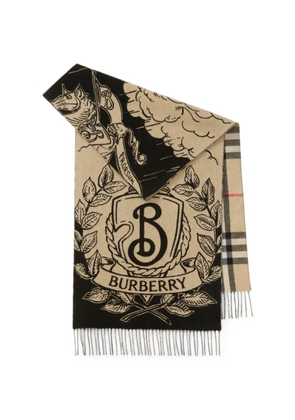 Burberry wide reversible Stormy Knight scarf - Neutrals