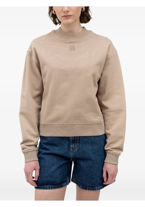 HUGO logo-embroidered mock-neck sweater - Neutrals