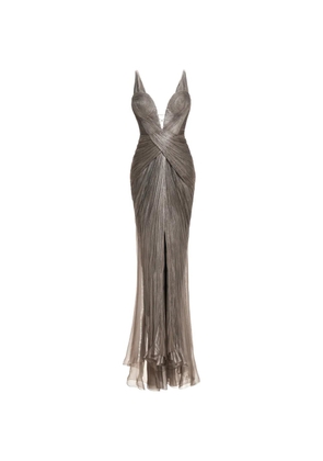 Maria Lucia Hohan Corinna pleated silk-blend maxi dress - Grey