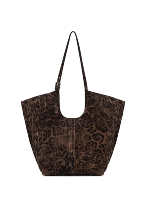AllSaints leopard-print suede tote bag - Brown