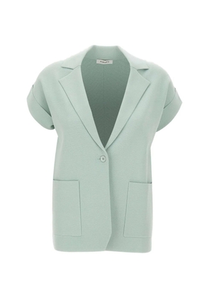 Kangra knitted rolled-sleeve blazer - Green