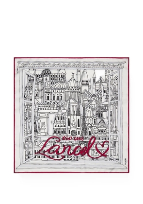 Lancel Paris a la Fenetre printed scarf - White