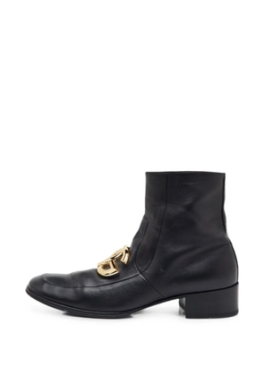 Dolce & Gabbana Pre-Owned DG-logo leather ankle boots - Black