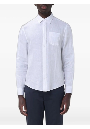 Blauer chest-pocket linen shirt - White