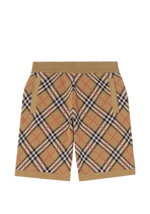 Burberry Check cotton blend shorts - Neutrals