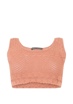 Alberta Ferretti crochet-knit crop top - Pink