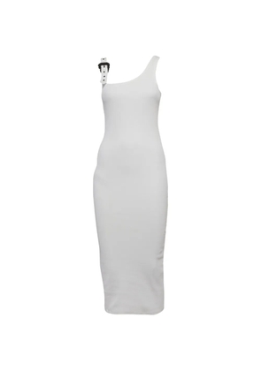 Versace Jeans Couture rib-knit buckle-strap midi dress - White
