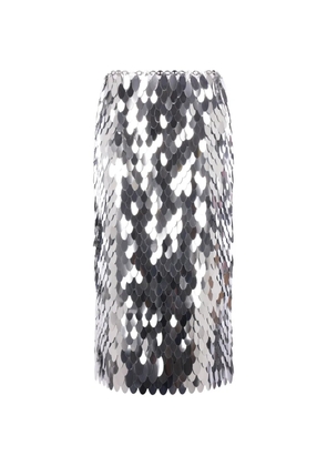 Rabanne sequin-embellished midi skirt - Silver