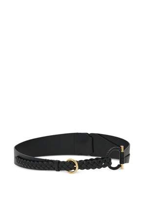 Ferragamo covered-Gancini fixed belt - Black