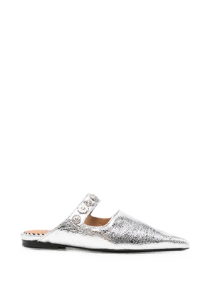 Toga Pulla stud-embellished pointed-toe mules - Silver