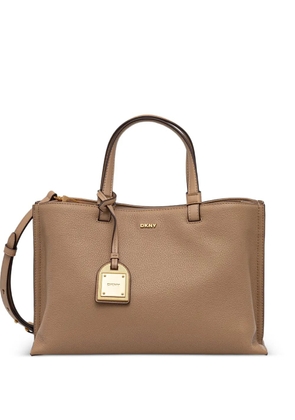 DKNY Alya logo-plaque tote bag - Neutrals