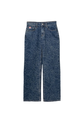 APEE™ by *A BATHING APE® graphic-print wide-leg jeans - Blue